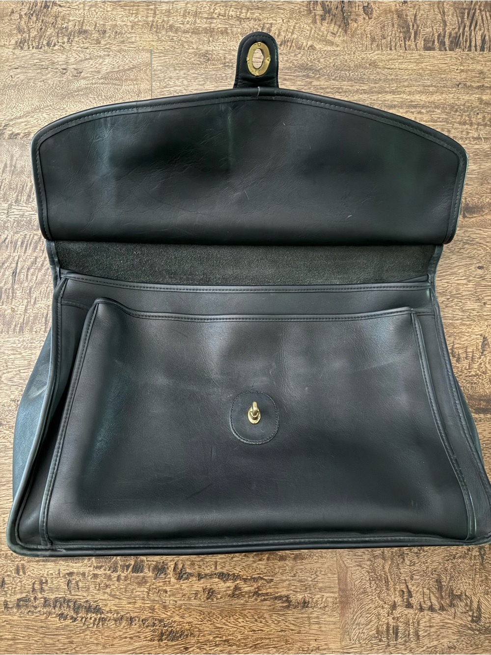 Vintage Coach Black Leather Top Handle Briefcase - Picture 2 of 13